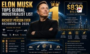 Elon Musk Tops Global Industrialist List as Richest Person Ever Recorded in 2026